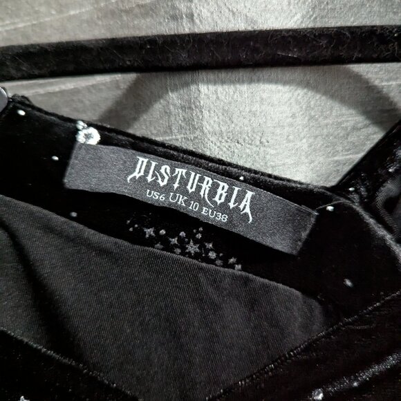 Disturbia Veniri Corset Mini Dress Velvet Stars Black US6/UK10 - Picture 9 of 10